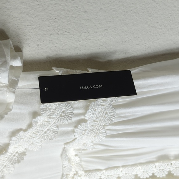 Lulu's Swim Lulus Bay Breeze White Short Sleeve Swim Cover-Up Women's XS - Picture 5 of 11